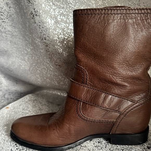 Prada Women's Brown Deerskin Leather Half-Boot 1U231F Size 37.5 US Size 7 - Picture 4 of 12